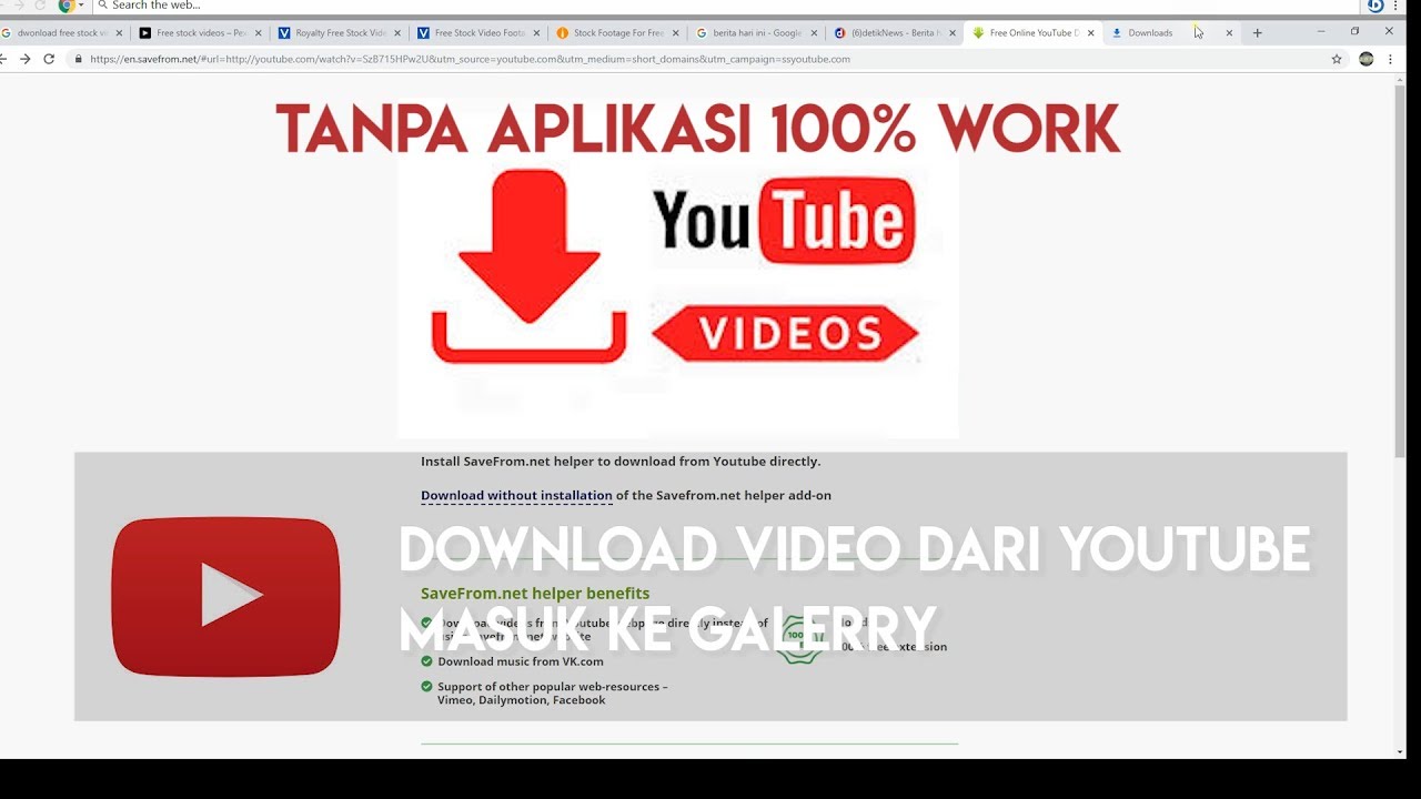 Video tanpa download aplikasi youtube Cara Download