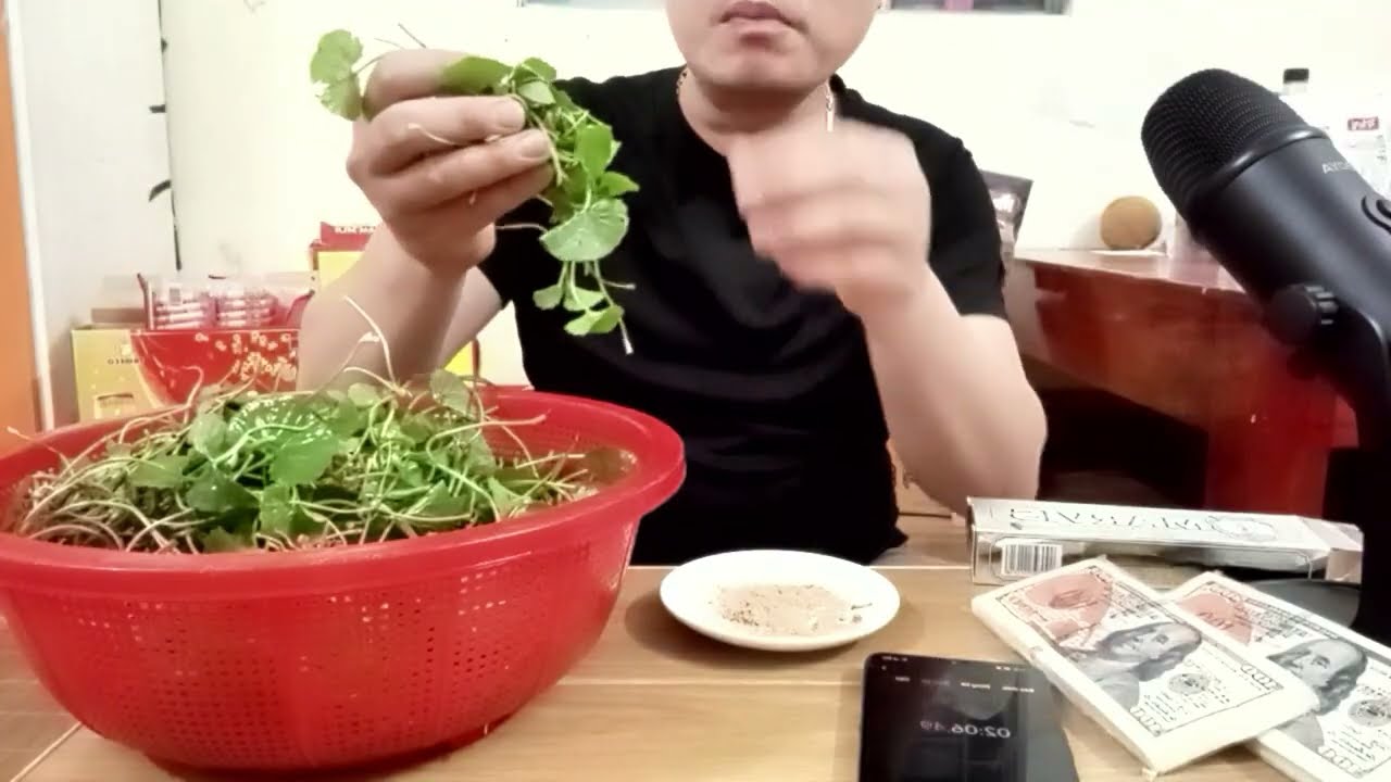 ASMR Challenge: Eating a Full Basket of Gotu Kola for $10,000!