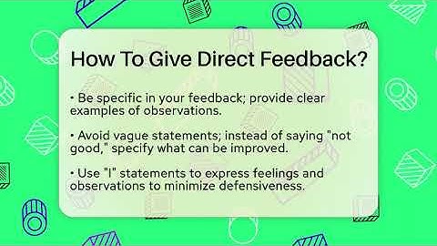 How To Give Direct Feedback? - The Personal Growth Path