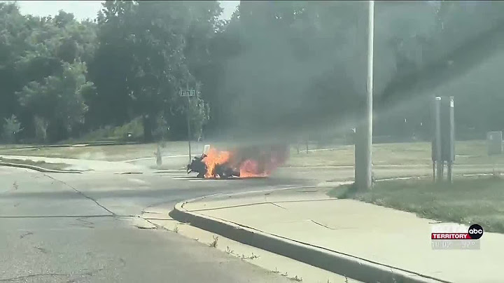 Dirt bike catches fire while being hauled by truck