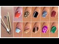 10 Easy nail art designs with household items || Nail art at home