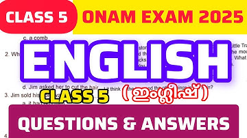 Class 5 English onam exam question paper/onam exam|First term exam questions|5class english question