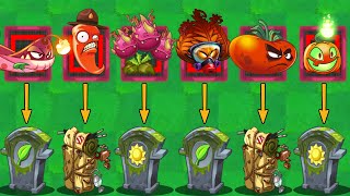 PvZ 2 Challenge - How many plants can defeat Plant Food Gravestone, Imp Porter's Backpack?