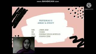 Membuat Program yang mendeklarasikan tipe data struktur dengan tipe data array dan operasi CRUD #9