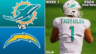 dolphins vs. chargers simulation | week 1 | madden 24 rosters ps5