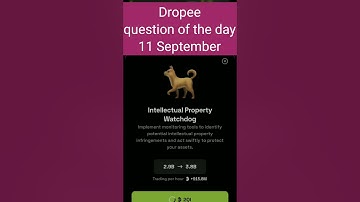 Dropee question of the day 11 September | Dropee question of the day@CryptoTechSunil