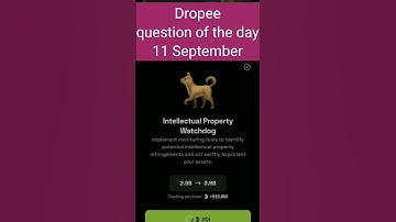 Dropee question of the day 11 September | Dropee question of the day@CryptoTechSunil
