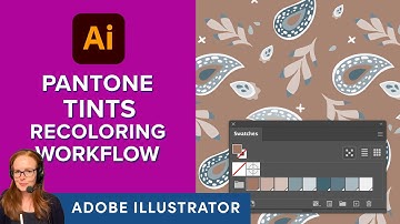 Recoloring with Tints in Adobe Illustrator Using Pantone Mocha Mousse and Global Swatches
