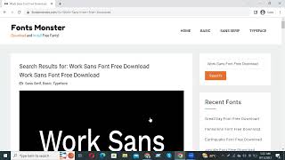 How to download and install Work Sans Font Free Download #youtube #viral