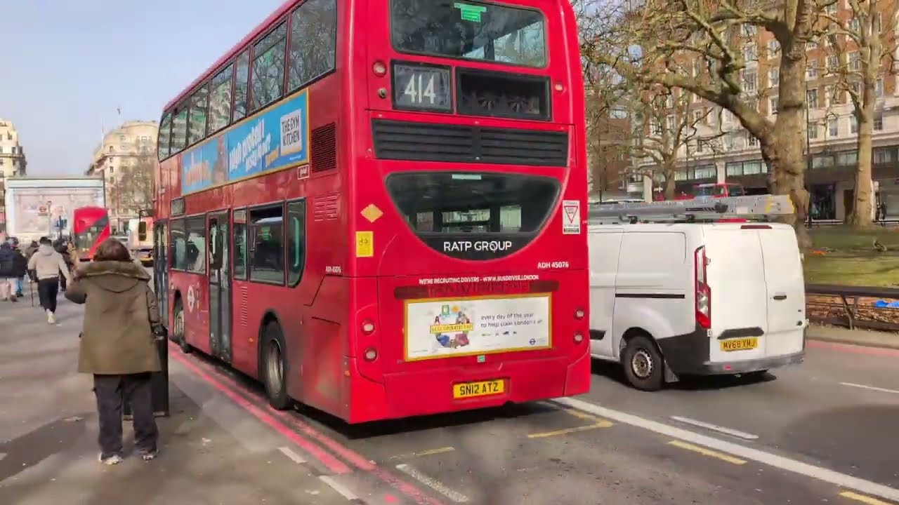 Full Route Visual | London Route 414: Putney Bridge - Marble Arch | RATP ADH45076 (SN12ATZ) | E400H