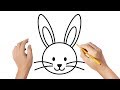 How to draw a rabbit bunny face   easy drawings