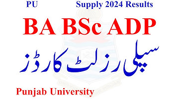 BA BSc ADP Supply 2024 Result Cards PU | ADA ADS Supply 2024 Result PU | BA BSc Result 2025 PU