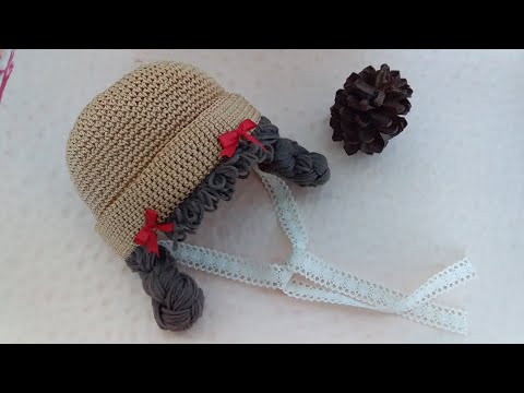 ( crochet) baby hat crochet /hướng dẫn móc tóc mái mũ tóc bím cho bé-baby hat crochet