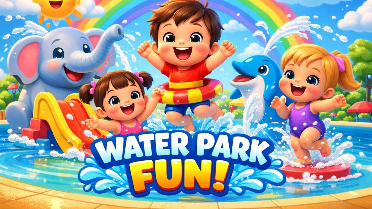 Water Park Fun Song 🌊 | 3D Cartoon for Preschool Kids | Summer Fun Video