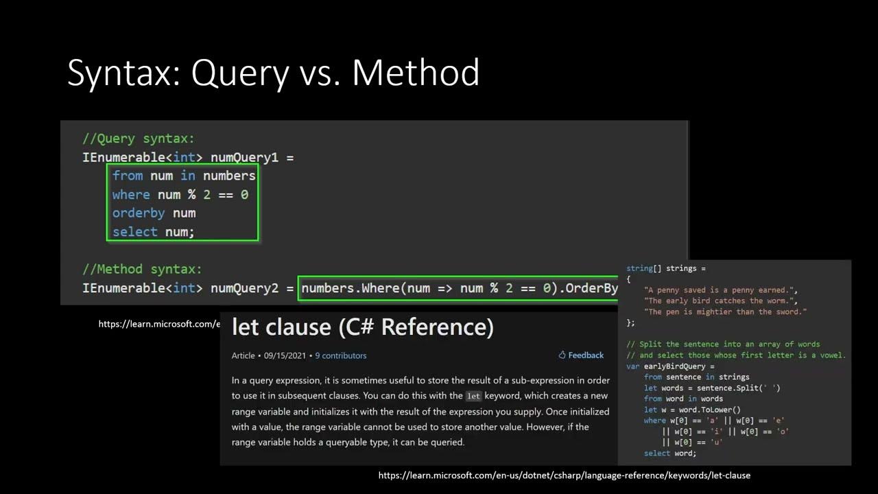 Hello World LINQ 👋👋 Beispiel-Queries mit Where und Select - YouTube