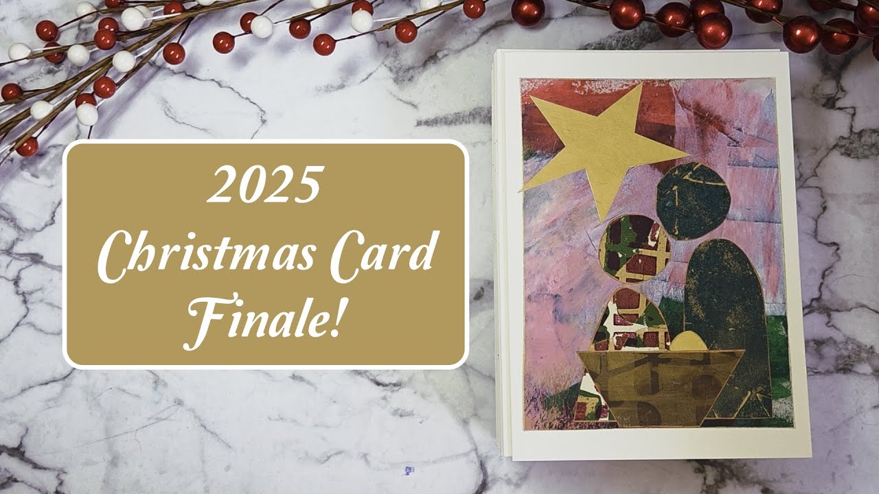 Украшено бумагой: Завершение создания рождественской открытки ручной работы