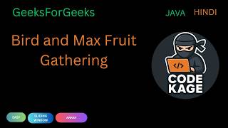 GFG | POTD | Bird and Max Fruit Gathering | Sliding Window | Java | Hindi