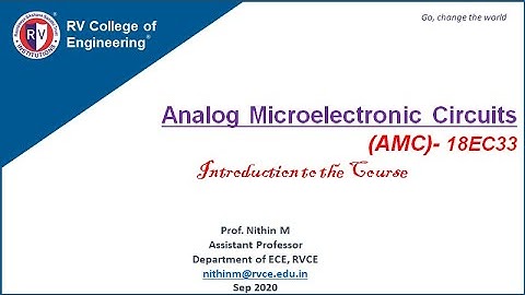Analog Microelectronic Circuits - Introduction to the course