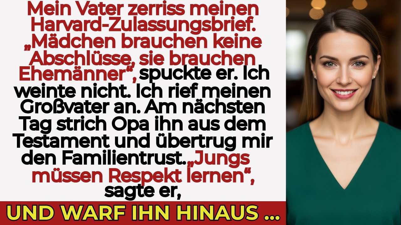 Beim Familienessen zerrissen sie meinen Harvard-Brief – Opa enterbte meinen Vater sofort