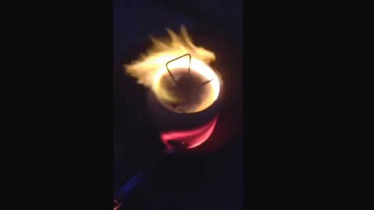 Melting Aluminum Cans In Backyard Furnace Foundry With Waste Motor