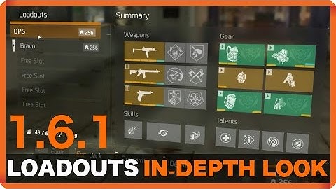 The Division | EVERYTHING YOU NEED TO KNOW ABOUT LOADOUTS IN 1.6.1 | IN-DEPTH LOOK