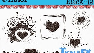 10 Glitter Heart Vectors in Black #19 Clip Art Digital Scrapbooking