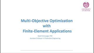1- Finite element simulation based multi-objective optimization (SB-MOO)