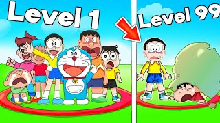 Nobita vs Shinchan 😱 Last To Level Circle Winner ||Funny ROBLOX Game
