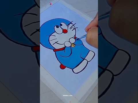 Doraemon drawing✨🥰Watercolor painting🎨#art #doremon  #drawing#painting #viral #satisfying #shorts
