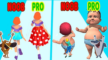 Perfect Level #57 NOOB VS PRO VS HACKER in Hover Skirt, Babyzilla - game android ios Zig vs Sharko