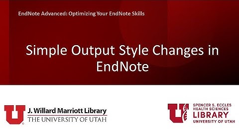 Simple Output Style Changes in EndNote