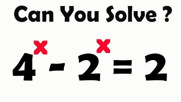 A Perfect Olympiad Exponential Equation 4^x-2^x=2 @mathsmood