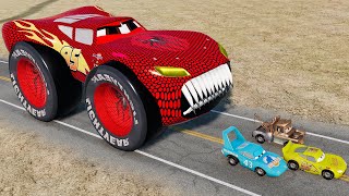 Escape From The Biggest Spider-Man McQueen Head Eater VS Lightning McQueen in Beamng Drive #115
