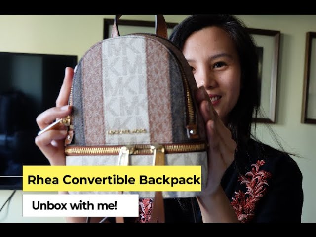 Michael Kors Rhea Medium Color-Block Logo Backpack UNBOXING AND REVIEW 