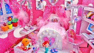 DIY Miniature Disney Princess Dollhouse - Miniature Girly Dollhouse pink Room