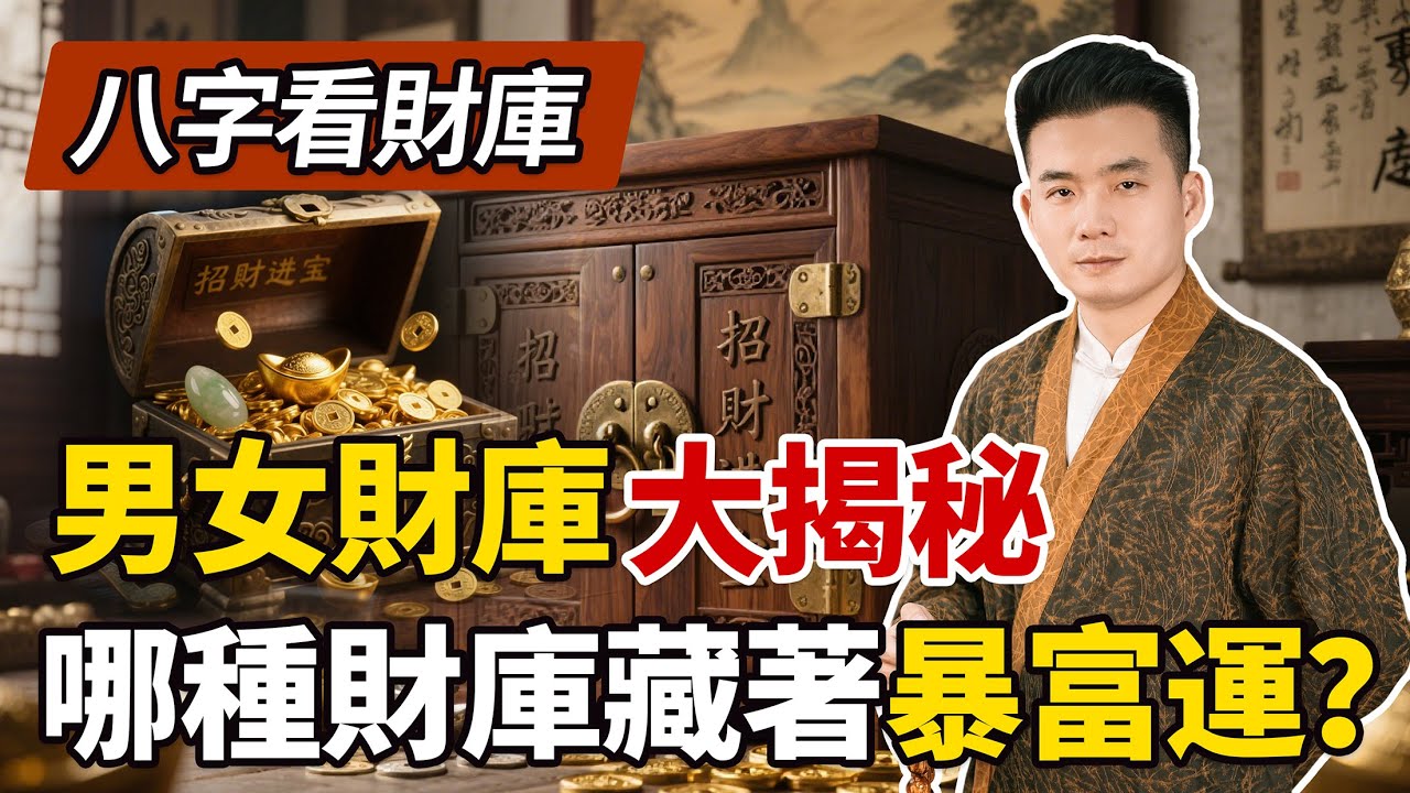 八字看財庫 | 哪種財庫藏著暴富運？全網獨家解析3種財庫格局：沖開庫賺錢百無禁忌，刑開庫豪爽大氣，引開庫… 男女財庫有何不同？#八字 #財富