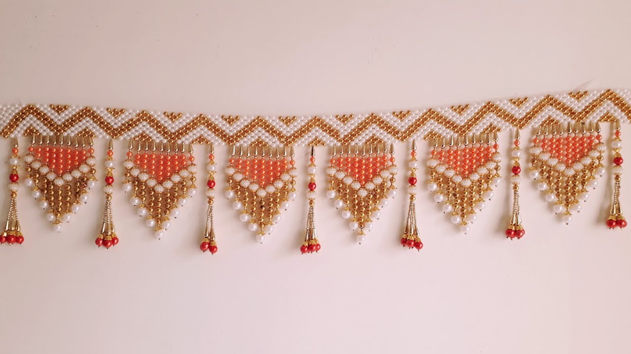 Diy Welcome decoration for Guests! Pearl toran decoration| bandhanwal making for home 2021