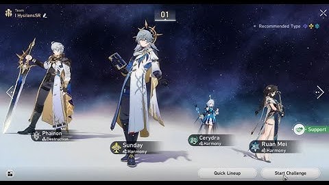 V1 Phainon E6S1 with Cerydra E2S1 Sunday E1S1 Ruan Mei E1S1  |  3.5 MOC Lygus