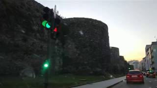 Driving around Lugo town-wall at 20-Apr-2019
