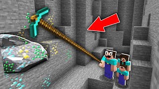 Minecraft NOOB vs PRO : ONLY NOOB FAMILY CAN MINED THIS CAR ORE WITH LONG PICKAXE! 100% trolling
