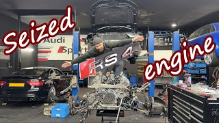 RS4  V8 engine tear down after other garage &#39;&#39;rebuild&#39;&#39; it for 12.000£ but shortly after it seized