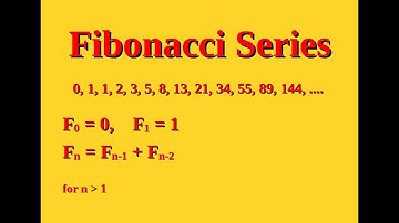 Fibonacci Series... 0, 1, 1, 2, 3, 5, 8, 13, 21, 34, 55, 89...