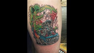 Almost Done Mega Rat With V8 Car Tattoo Here At Inked In Asia Tattoo Studio Patong Phuket Thailand