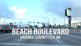 [4K] Beach Blvd🇺🇸 Driving Tour | Orange County | Huntington Beach | California | USA