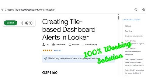 Creating Tile-based Dashboard Alerts in Looker|#GSP1160 |#qwiklabs | #arcade #googlecloudskillsboost