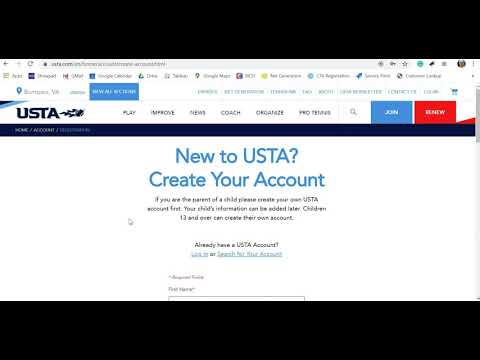 Creating a USTA Account