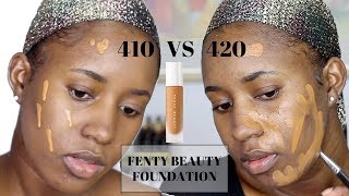 FENTY BEAUTY FOUNDATION| 410 VS 420| DARKSKIN