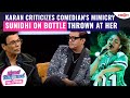 Karan johars shockng reaction to comedians mimicry  sunidhi reacts to bottle thrown at her