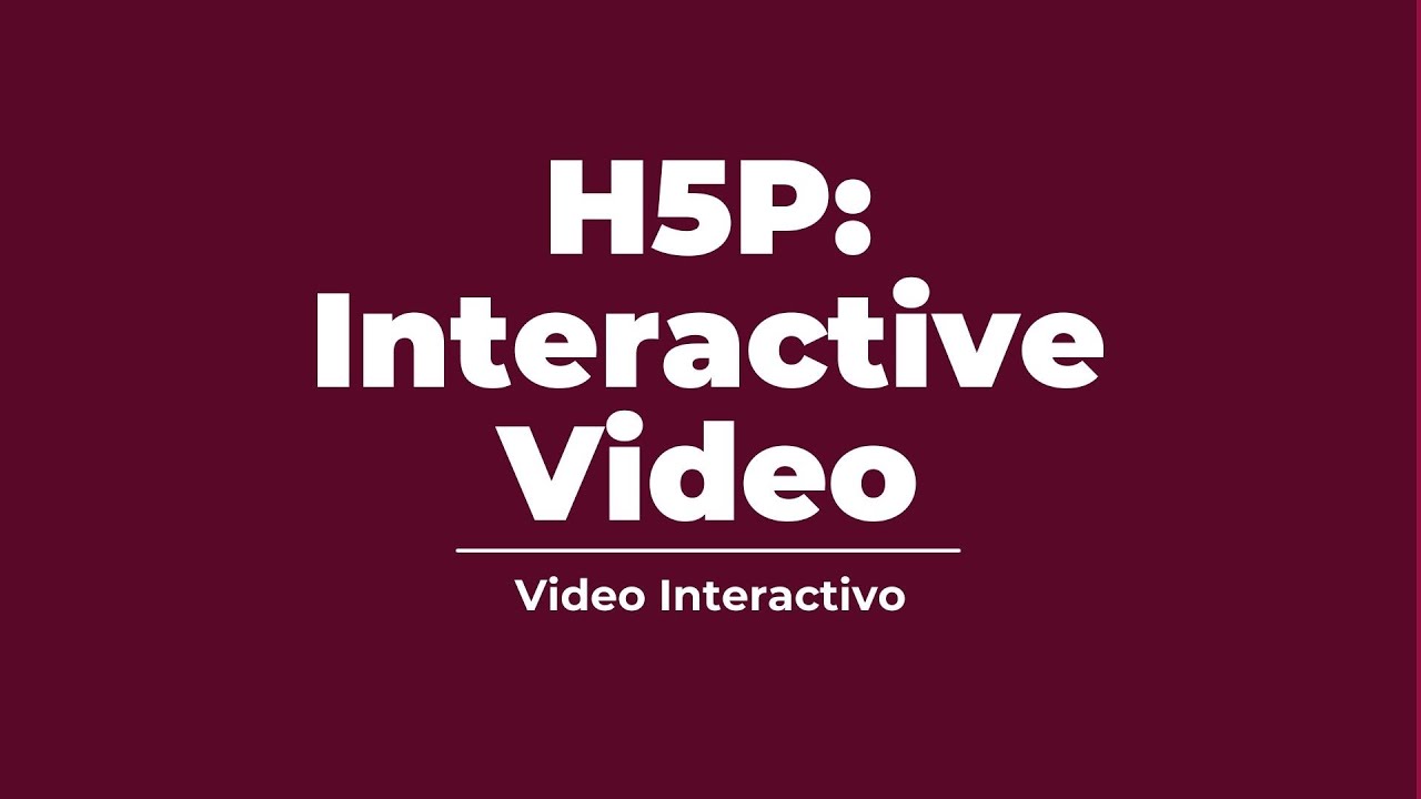 H5P en Moodle - Video Interactivo - YouTube