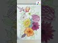 Floral Drawing using Color Pencils #shorts #colorpencils #colorpencildrawing #flowerdrawing #floral